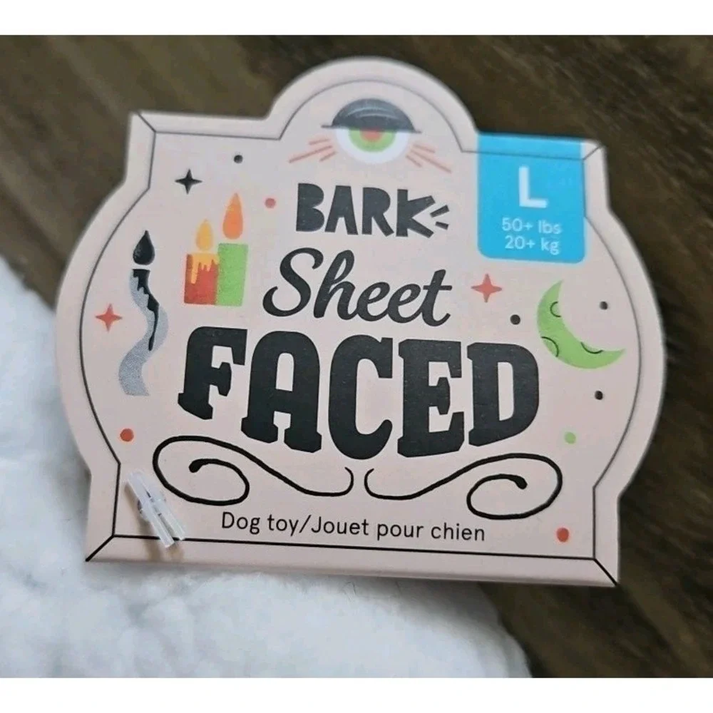 Bark Box Sheet Faced Squeaker Crazy Crinkle Large 50+ lbs Dog Toy